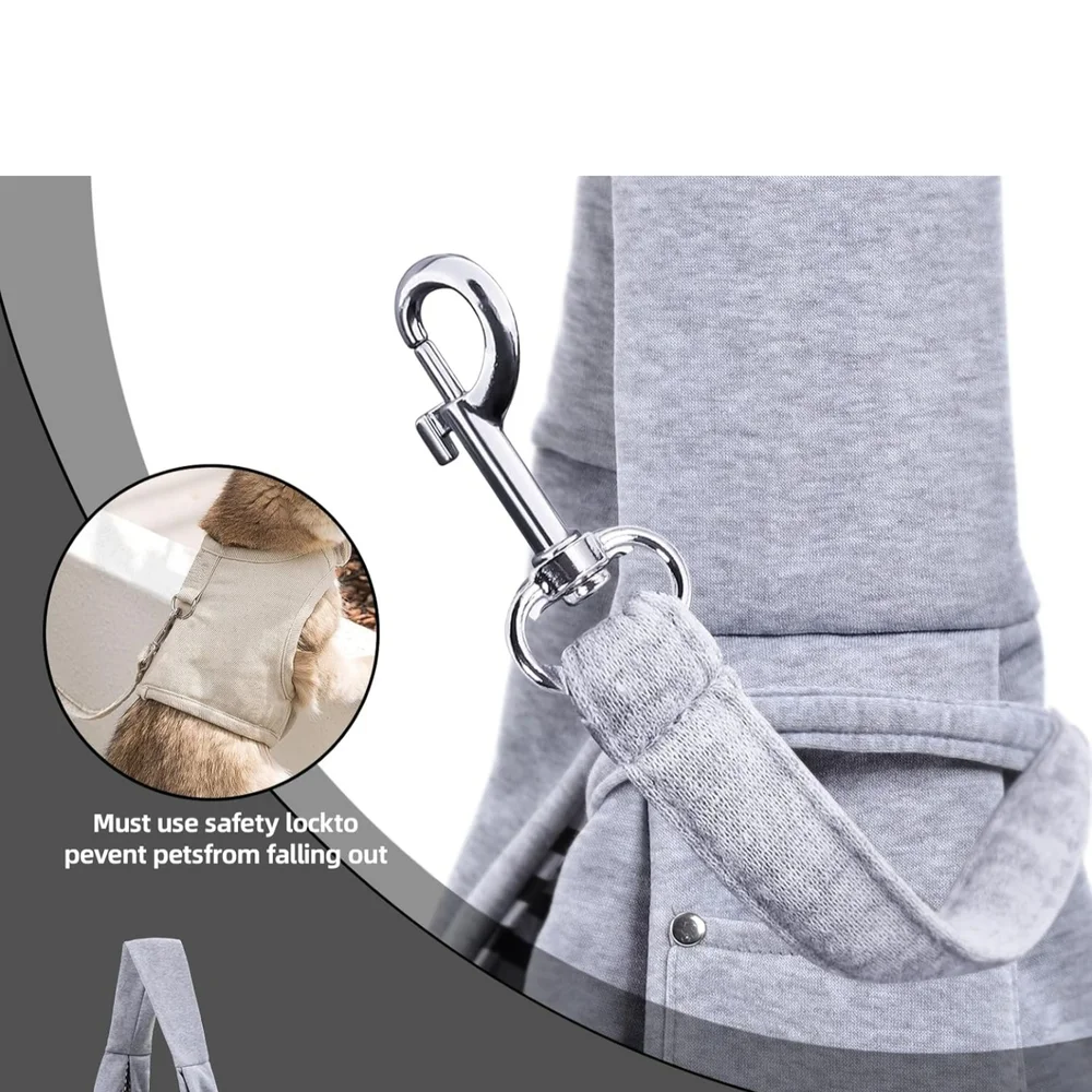 Gray Dog Travel Sling Carrier for Easy Pet Transport